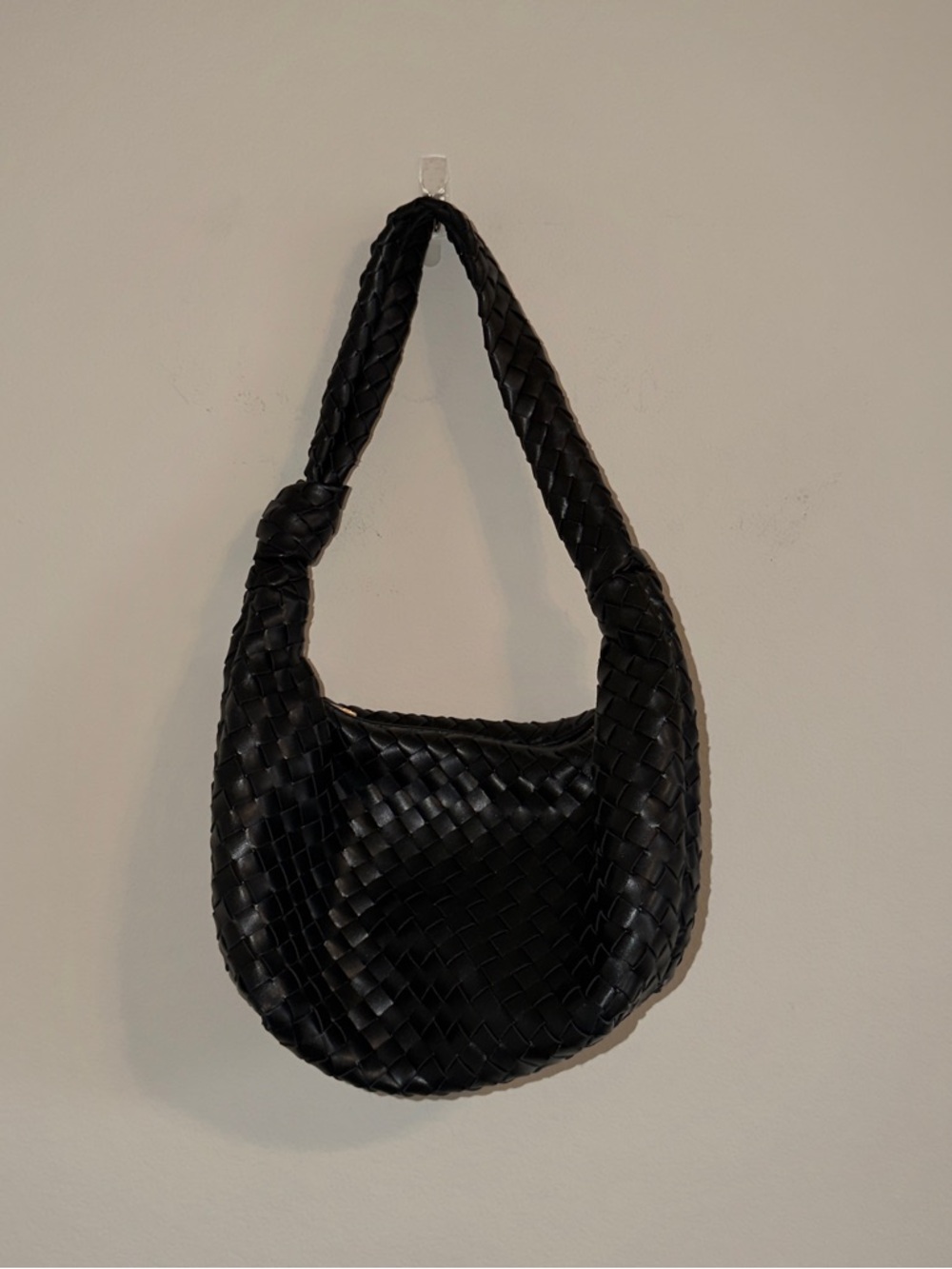 a new day Black Woven Hobo Shoulder Bag